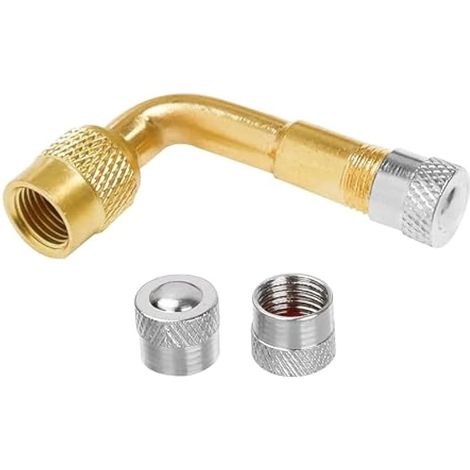 Rallonge de valve coudée à 90 degrés - En cuivre - Pour voiture, moto, vélo, scooter (1/4)