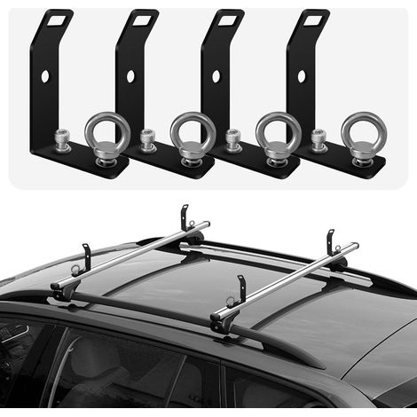 Load Stops Replacement T-Slot Truck Cross Bar,Roof Rack Cross Bar Accessories for Ladder Firewood Skis Snowboard Kayak Skateboard Surfboard 304 Stainless Steel Covered with Black Coating 4Pack (1/5)