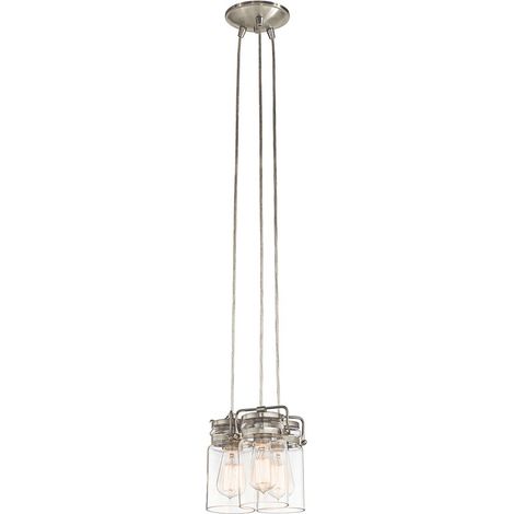 Elstead Brinley - Luminaire suspendu à 3 ampoules, nickel brossé, E27 (1/5)