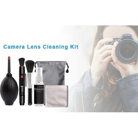 Kit de nettoyage pour appareil photo avec liquide de nettoyage, stylo de nettoyage pour lentilles et soufflette. (1/4)