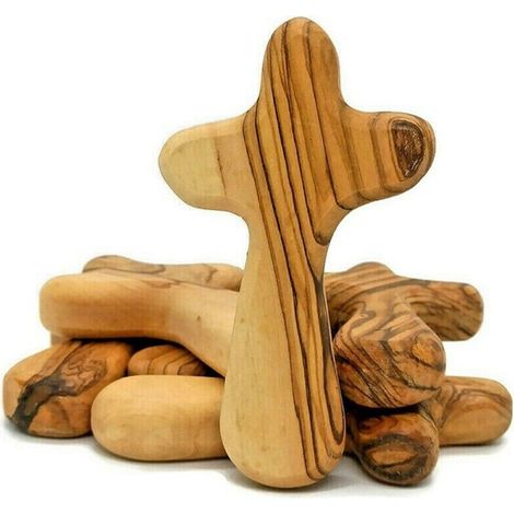 Piccole croci in legno d'ulivo, croci di sostegno, preghiera portatile (1/4)