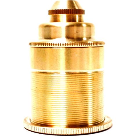 PrimeMatik - Porte-lampe Douille suspendue Prise d'ampoule de fil E27 Support style doré ancien vintage (1/2)