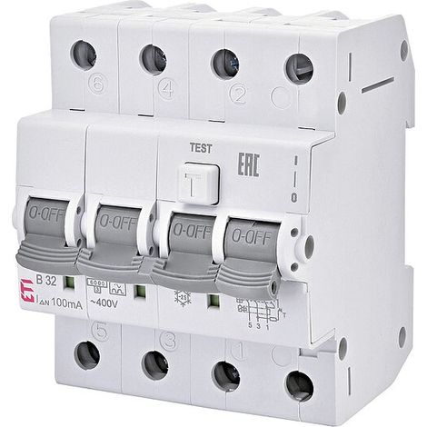 ETI FI-LS-Schalter KZS-4M A, 3-polig + N, Typ A, C16 / 0,3A, unverzögert