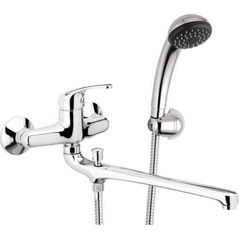 Rubinetto lavabo/vascacon bocca fusa lunga e kit doccia - serie 35 (1/3)