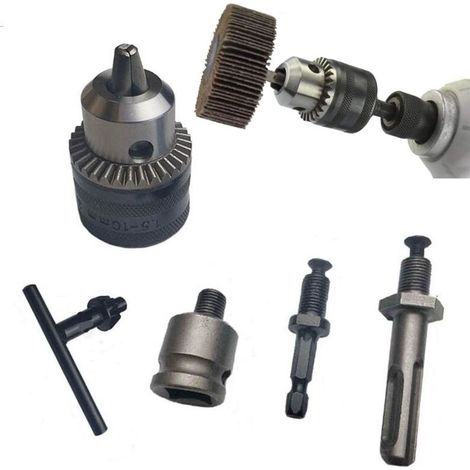 Adaptateur Universel de Mandrin 1.5-13mm pour Perceuse - Kit Conversion SDS Plus/Pneumatique avec Carré Femelle 1/2" - Compatible Perforateur et Outils à Chocs (1/4)