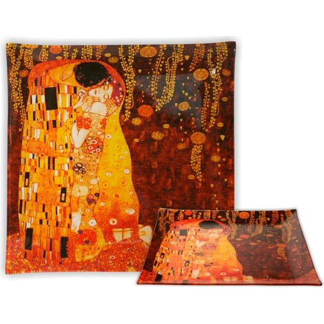 Carmani, placa de vidrio decorativa Gustav Klimt - beso, beso 30x30cm