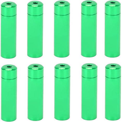 10 Kabelendkappen aus Aluminiumlegierung (4 mm) für Fahrrad-Schaltzüge – Grün, für Mountainbikes und Rennräder (1/5)