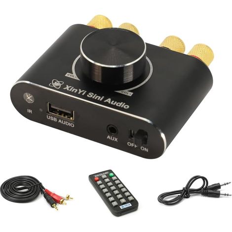 100W + 100W Wireless BT 5.1 Audio Amplifier, Portable Audio Amplifier for Car and Home (1/5)