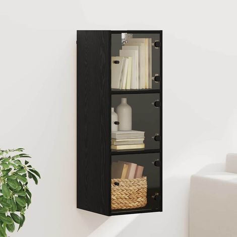 vidaXL Armadietto a muro Rovere Nero 35 x 37 x 102 cm
