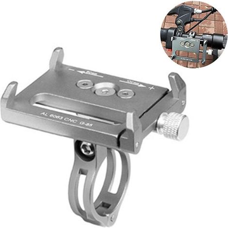 Support de téléphone portable pour vélo, support mobile pour guidon de vélo de montagne et potence de vélo Support de téléphone portable réglable en alliage d'aluminium