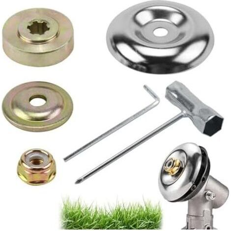 FENOPLASTICA6 Pièces Universelle Kit Fixation écrou Lame Boîte, de Universel pour Lames Débroussailleuse, Morceaux Ecrou Tete Debroussailleuse, Tondeuse à Gazon et Coupe-bordures - (1/5)