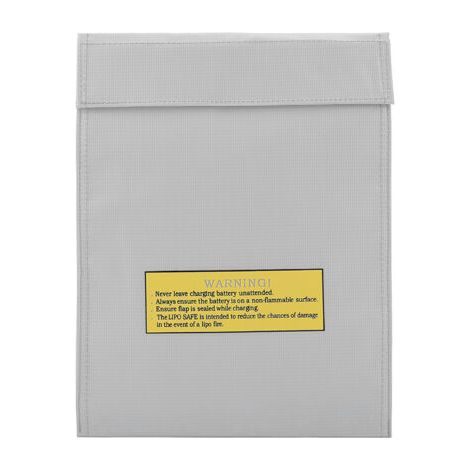 Sac ignifuge Li po batterie sécurité Portable deux tailles pochette sac de chargement (argent L) (1/5)