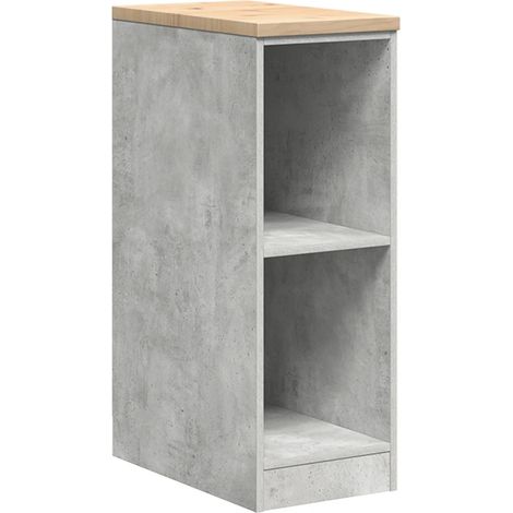 Armoire de rangement polyvalente garage 30 x 51 x 85 cm surface de travail robuste 2 étagères en bois gris béton (1/5)