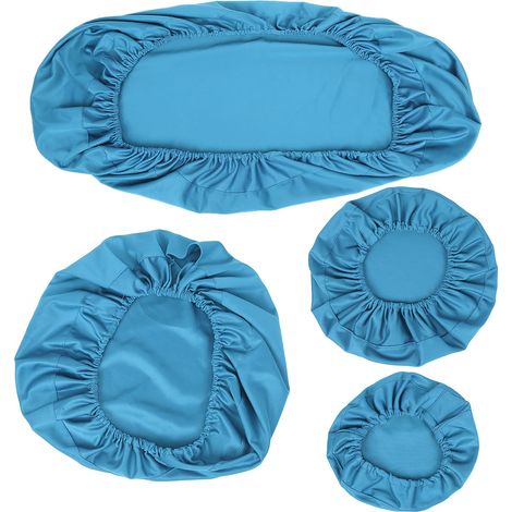 Housse de fauteuil dentaire lavable et hautement élastique, coussin et protection d'appui-tête inclus, kit L bleu clair (1/5)
