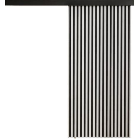 Mirjan24 – Porte coulissante 205x96 cm stratifiée blanche et noire – Système de coulissement Laguna – Installation murale personnalisée
