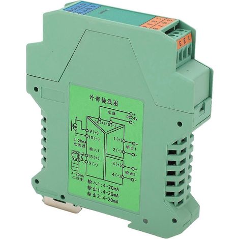 Eingang, 2 Ausgänge Gleichstromsignal-Isolator, SPS-Erkennungsstromsignal-Isolator, Transmitter, 4–20 mA, DC 24 V