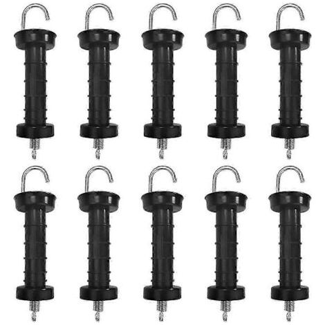 10 poignées de porte pour clôtures électriques, à ressort isolé, accessoires de remplacement pour clôtures (1/5)