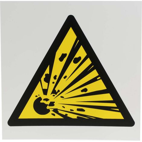 Panneau de danger, avec pictogramme : Danger matières explosives " " ( Prix pour 1 )