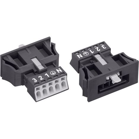 WAGO 890-715 Netz-Steckverbinder WINSTA MINI Stecker, gerade Gesamtpolzahl: 4 + PE 16 A Schwarz 1 St (1/2)