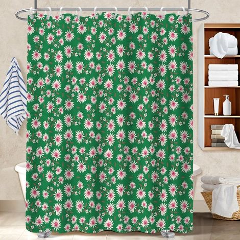 Rideau de douche en polyester 180x180 esthétique protection douche pour votre chalet à la montagne (1/5)
