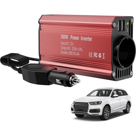 Konverter, Wechselrichter, 12V auf 220V Spannungswandler mit 2 USB-Anschlüssen zum Laden von Autos, Lampen, Mobiltelefonen, Laptops und anderen Geräten. (1/4)