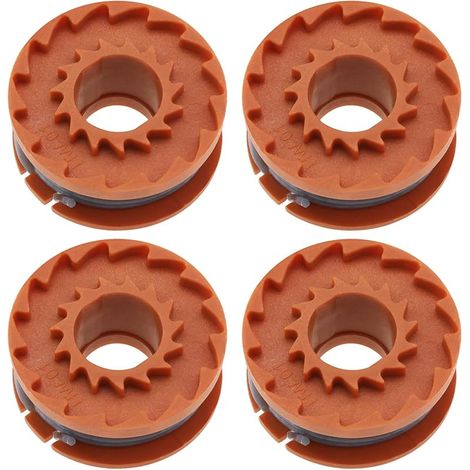 Lot de 4 bobines de fil pour débroussailleuse - 40,4 x 17,5 mm - Compatible avec débroussailleuse Titan 18 V - Longueur : 2,5 m - Diamètre du fil : 1,5 mm (1/5)