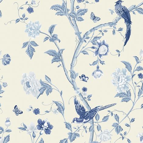 Laura Ashley Summer Palace Royal Blue Vliestapete - 10mx52cm (1/5)