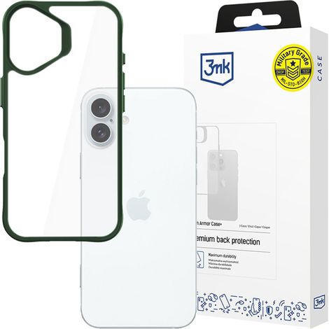 Apple iPhone 16 - Coque 3mk Satin Armor + Verte