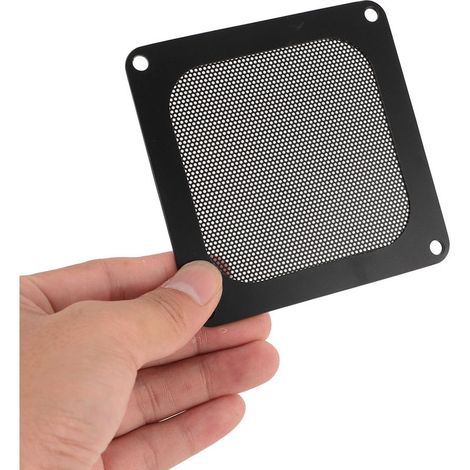 Grilles de filtration en PVC pour ventilateur d'ordinateur, cadre magnétique, 3,66 x 3,66 pouces, maille anti-poussière en PC, 4 pièces, noir. (1/5)