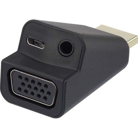 Trywise RF-4149768 HDMI / VGA Adaptateur [1x HDMI mâle - 1x VGA femelle, Jack femelle 3.5 mm] noir Y625381 (1/4)