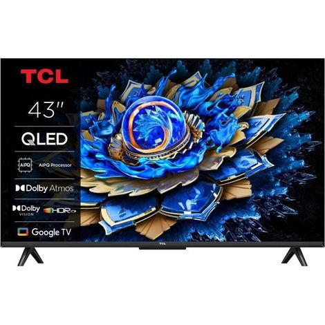 TCL 43T69C - TV QLED 43" (109 cm) - 4K UHD 3840x2160 - HDR10+ - Android TV - 3xHDMI 2.1 - WiFi