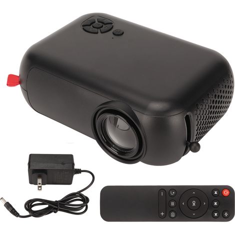 Mini-projecteur noir avec télécommande et batterie intégrée 13-100 pouces portable pour maison école bureau 100-240V prise US (1/5)