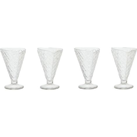 Interiors By Premier Versatile Set Of Four Tapered Sundae Dishes, Durable Sundae Glasses For Desserts, Elegant Ice Cream Bowls