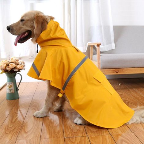 Imperméable pour grand chien, ajustable, vêtement imperméable léger pour animaux de compagnie (1/4)
