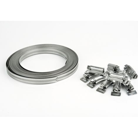 Kit de colliers pour tuyaux RS PRO Collier de serrage, Acier Inoxydable, 11 Pieces ( Prix pour 1 Kit )