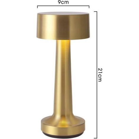 1 Lampe de table, rechargeable USB, commande tactile, 3 niveaux, métal cuivré, bureau chambre (1/4)