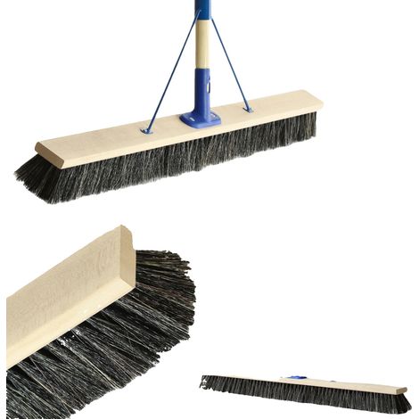 Escoba de barrer, altura 160 cm, opciones de ancho de cepillo 80 cm y 100 cm, material: madera y cerdas mixtas, apta para diversos tipos de superficies, diseño ergonómico. (1/5)
