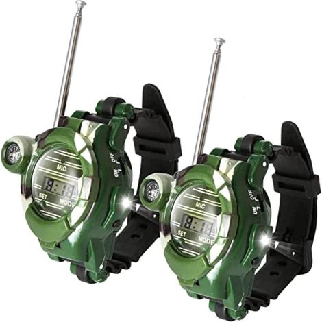 Montre talkie-walkie, montre numérique 7 en 1, talkie-walkie pour enfant avec lampe de poche, émetteur-récepteur bidirectionnel longue portée (1/5)