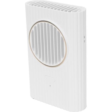 Ventilateur de bureau à suspendre autour du cou, portable, rechargeable par USB, mini ventilateur pour bureau et chambre, blanc (1/4)