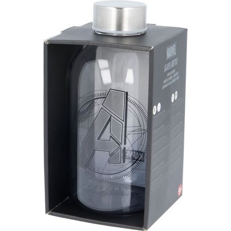Bottiglia di vetro Marvel Avengers da 620 ml per bambini e adulti