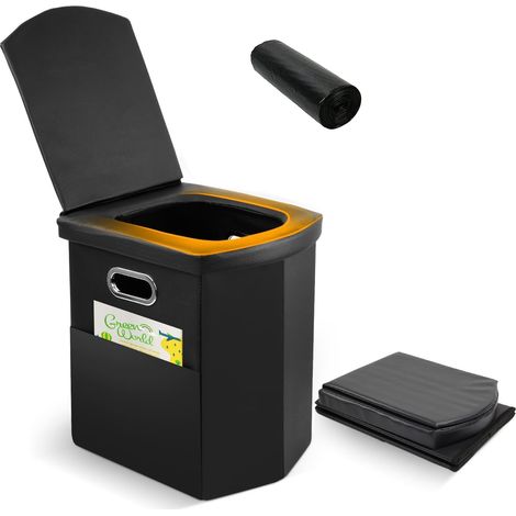 Toilette Portable Camping Car – Pot de Chambre Adulte– WC Portable– Toilette Seche Pliable avec Couvercle pour Camping, Voyages, Plage (1/5)