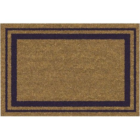 IDMAT - Tapis coco naturel sur pvc 40x60cm ep. 15 mm bord bleu (1/3)