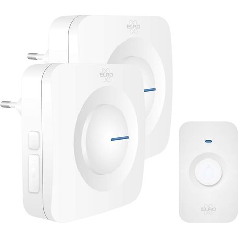 ELRO DB3000 Set campanello senza fili - 2x Plug-in/Ricevitore Plug-in - Senza batteria - Bianco