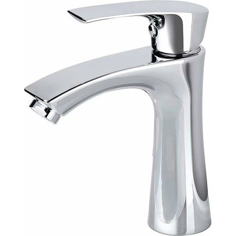 Robinet eau Froide Mitigeur Lavabo en Laiton Chromé Mousseur Démontable Robinetterie Salle de Bains Cartouche Céramique pour Lave Main WC ou, Sous-Sol (1/5)