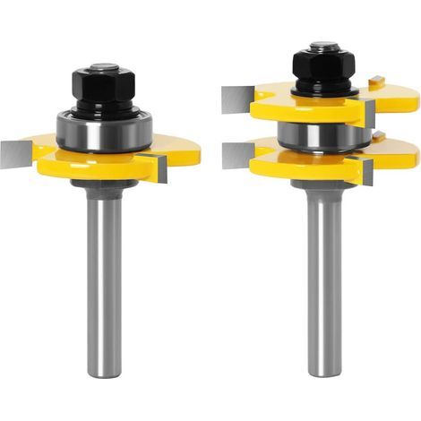 8mm Shank Groove Router Bit Set, 2 Groove Router Bits, Woodworking Tools, 3-Flute T-Slot Cutter for Woodworking and Cutting (1/5)