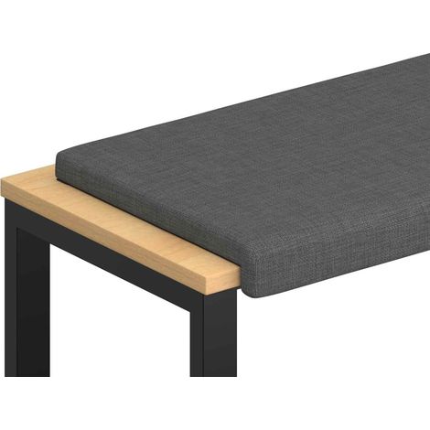 Coussin de banc Tissu Gris foncé Profondeur 35 cm vidaXL