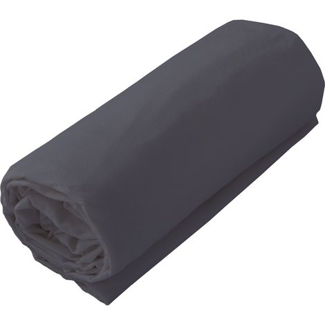 Drap housse jersey uni en 100% coton Ardoise 140x190 cm
