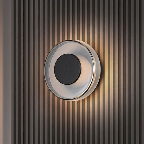 [GEBRAUCHT] B-Ware Trio Lighting Led Wandleuchte Wandlampe Celeste Schwarz Chrom Glas Dimmbar 22303