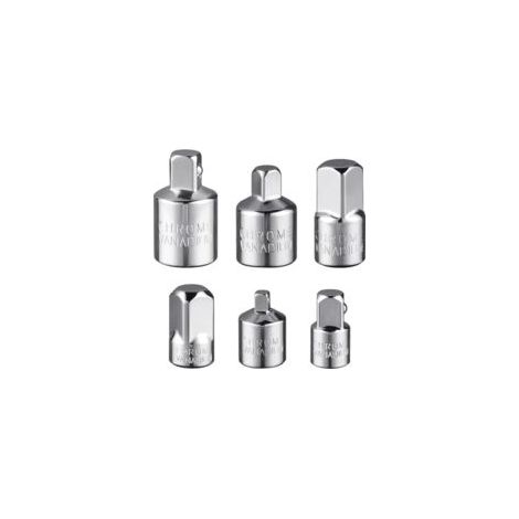 Jeu d’adaptateurs de Douilles, 6 Pièces Adaptateur à Cliquet Réducteur de Douille 1/2" à 3/8",3/8" à 1/2",3/8" à 1/4",1/4" à 3/8",1/2" à 1/4",1/4" à 1/2" pour Cliquets à écrous, Douilles (1/5)