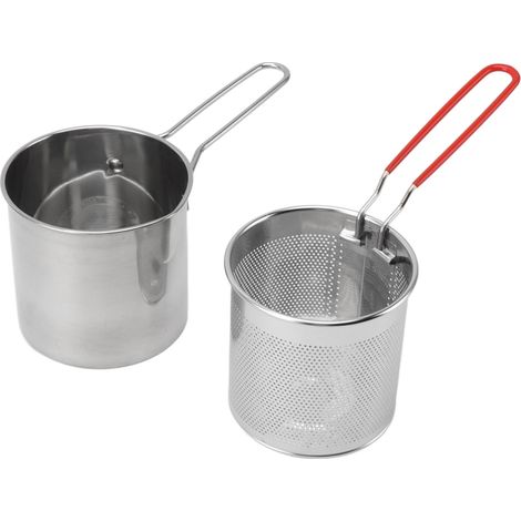 Friteuse en Acier Inoxydable 304 avec Panier Égouttoir et Poignée pour Cuisson de Crevettes (1/5)